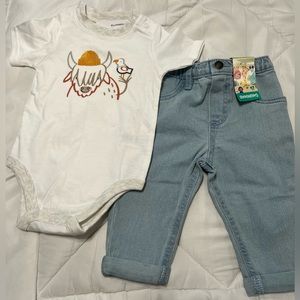 Gaeanimals Jeans and shirt NWT BABY GIRL size 6/9 months for both